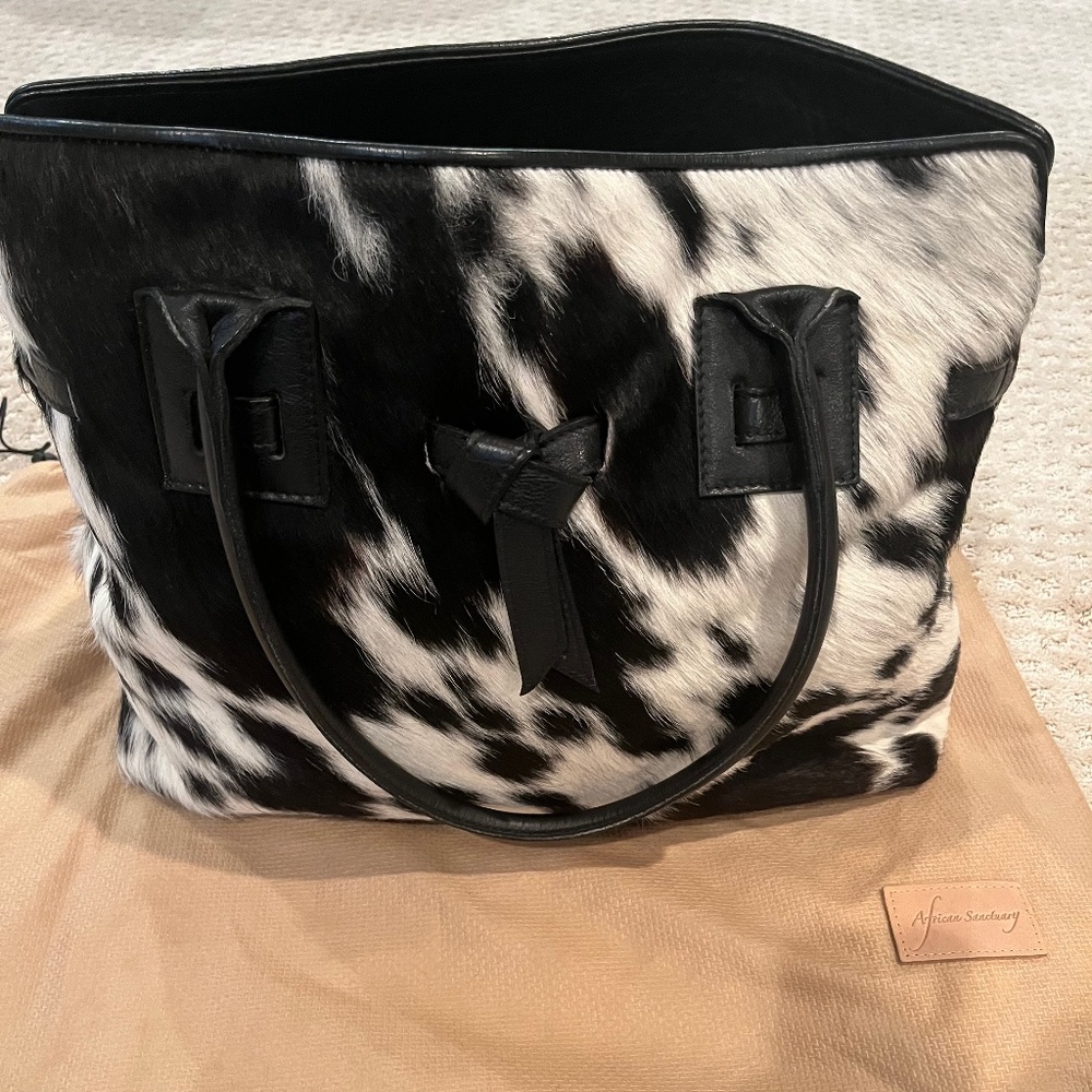 Leather and Cow Hide Tote